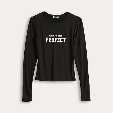 Juniors' Harper & Ivy Long Sleeve Baby Tee