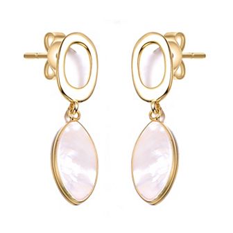 14k Gold over Sterling Silver Freshwater Simulated Pearl Drop Earrings