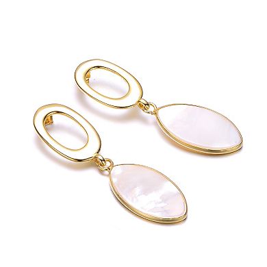 14k Gold over Sterling Silver Freshwater Simulated Pearl Drop Earrings