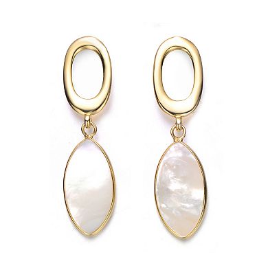 14k Gold over Sterling Silver Freshwater Simulated Pearl Drop Earrings