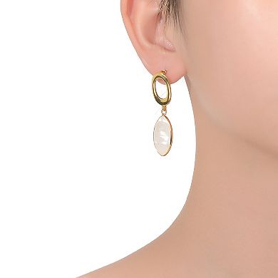 14k Gold over Sterling Silver Freshwater Simulated Pearl Drop Earrings