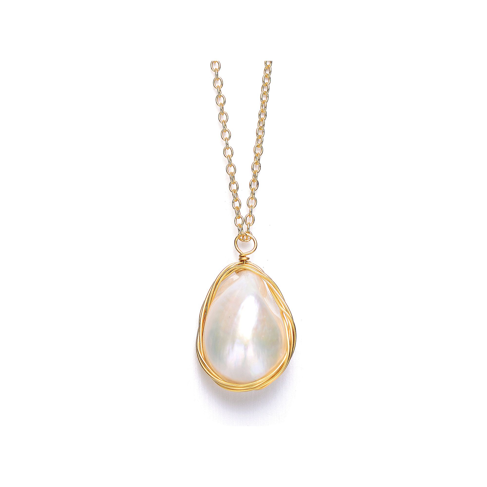 14k Gold Over Silver Freshwater Cultured Pearl Necklace, Womens, Size: 16