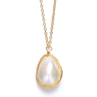 14k Gold Over Silver Freshwater Cultured Pearl Necklace