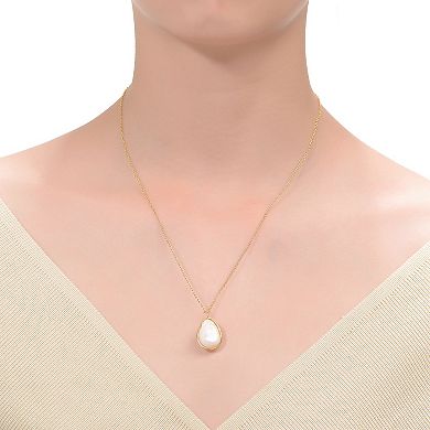 14k Gold Over Silver Freshwater Cultured Pearl Necklace