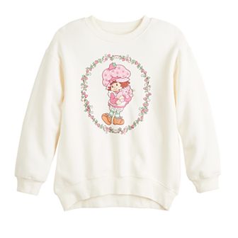 Girls 7-16 Strawberry Shortcake And Custard Portrait Fleece Sweatshirt