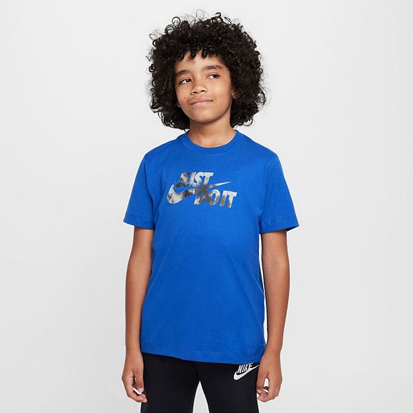 Kids 8-20 Nike Tie-Dye Logo Graphic T-Shirt - Game Royal (LARGE)