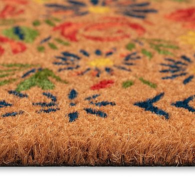 Liora Manne Natura Block Print Flowers Outdoor Mat