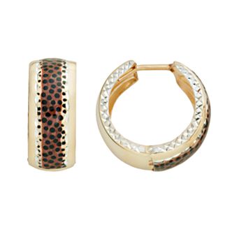 14k Gold-Bonded Sterling Silver Leopard Hoop Earrings