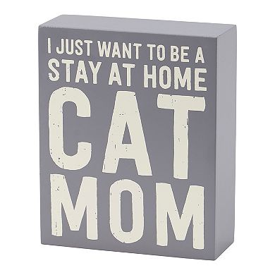 By Kathy Cat Mom Box Sign Candle Set