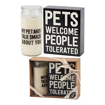 By Kathy 2 pc My Pet Box Sign & Candle Set