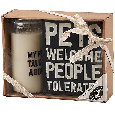By Kathy 2-pc. My Pet Box Sign & Candle Set