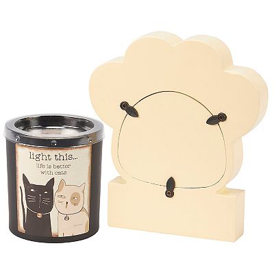 By Kathy 2-pc. With Cats Candle & Frame Set