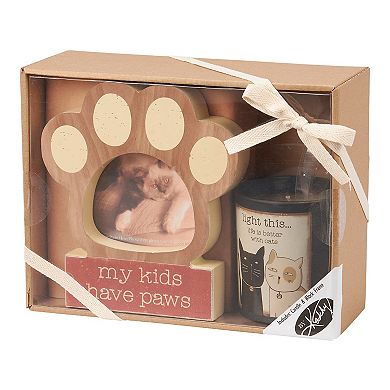 By Kathy 2-pc. With Cats Candle & Frame Set