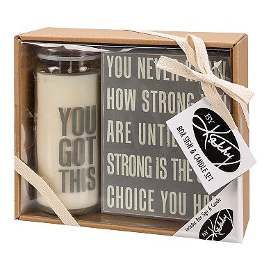 By Kathy 2-pc. Strong Box Sign & Candle Set