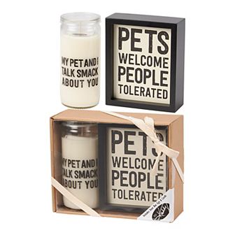 By Kathy 2 pc Pets Box Sign & Candle Set