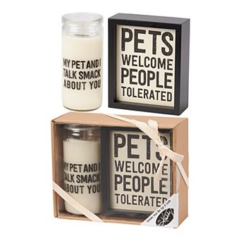 By Kathy 2 pc Pets Box Sign & Candle Set