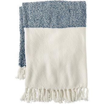 Lands' End Colorblock Texture Throw Blanket