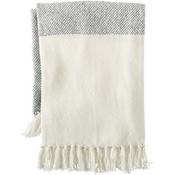 Lands' End Colorblock Texture Throw Blanket
