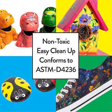 Cra-Z-Art RoseArt Premium Acrylic Non-Toxic Paint 6-Bottle Classroom Bulk Pack