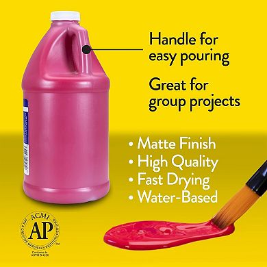 Cra-Z-Art RoseArt Premium Acrylic Non-Toxic Paint 6-Bottle Classroom Bulk Pack