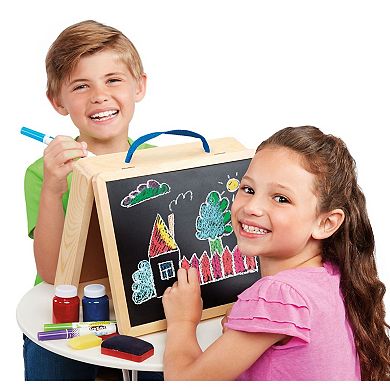 Cra-Z-Art 5-in-1 Portable Wooden Tabletop Art Easel with Chalkboard and Dry Erase Board