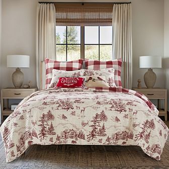 Levtex Home Winter Sleigh Ride Red Quilt Set or Shams