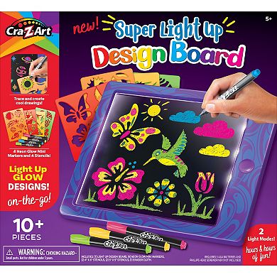 Cra-Z-Art Super Light-Up Design Board 10-Piece Kids Art Kit