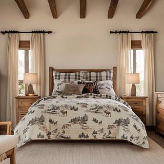 Levtex Home Lodge Toile Quilt Set or Euro Shams