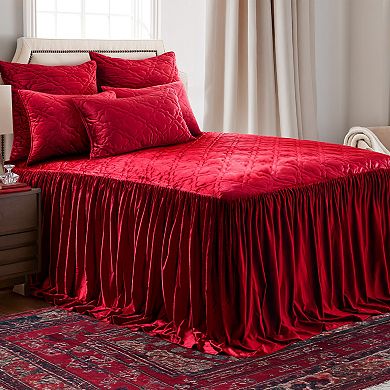 Levtex Home Caserta Velvet Red Bedspread