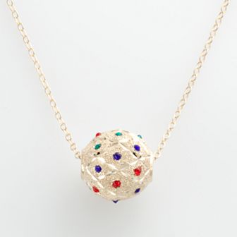 14k Gold-Bonded Sterling Silver Beaded Spinner Ball Pendant