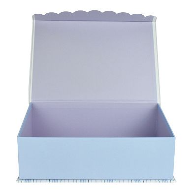 Celebrate Together Small Blue Stripe Hinged Paper Storage Box