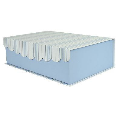 Celebrate Together Small Blue Stripe Hinged Paper Storage Box