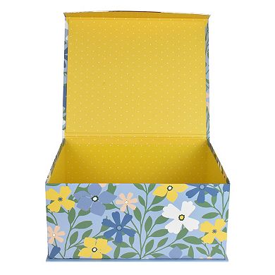 Celebrate Together Medium Blue Floral Hinged Paper Storage Box