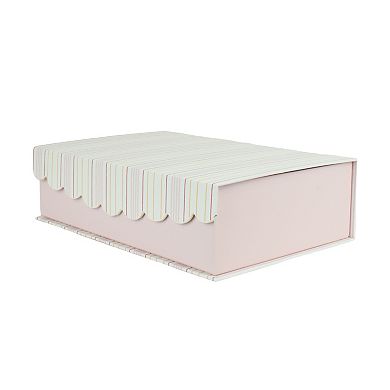 Celebrate Together Pink Stripe Hinged Mini Paper Storage Box