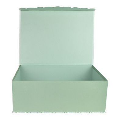 Celebrate Together Large Green Stripe Hinged Paper Storage Box