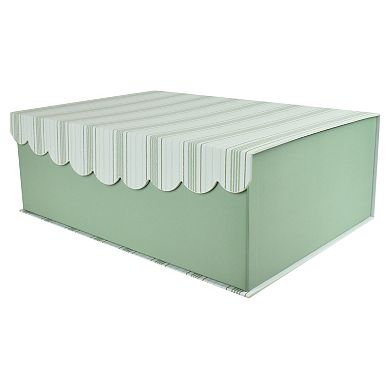 Celebrate Together Large Green Stripe Hinged Paper Storage Box
