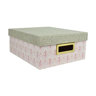 Celebrate Together Small Pink Block Print Hinged Paper Storage Box