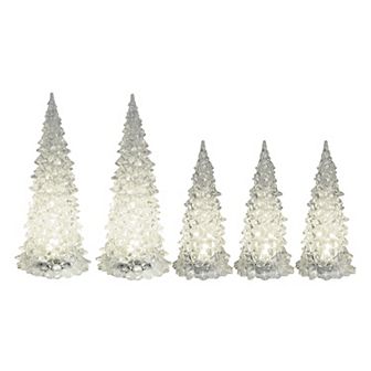 LumaBase 5 pc Battery Operated Crystal Trees