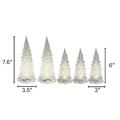 LumaBase 5-Piece Battery Operated Crystal Trees