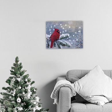 LumaBase Battery Operated Winter Cardinal Lighted Wall Art