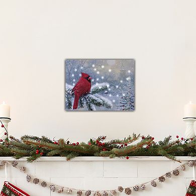 LumaBase Battery Operated Winter Cardinal Lighted Wall Art