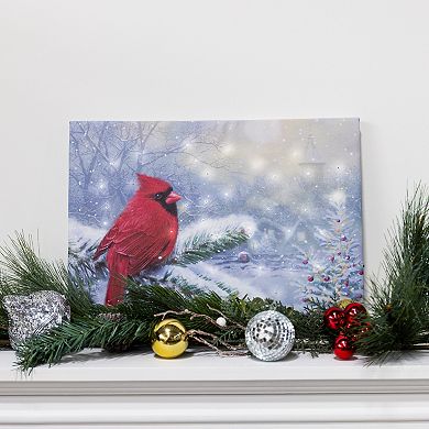 LumaBase Battery Operated Winter Cardinal Lighted Wall Art