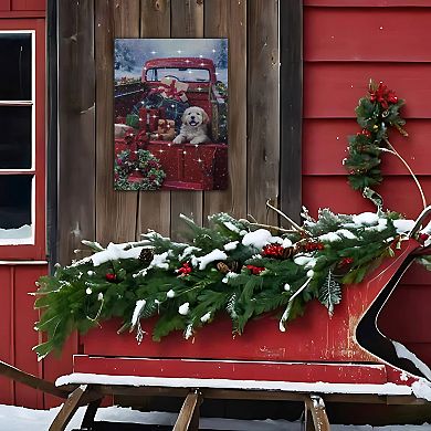 LumaBase Battery Operated Christmas Puppy Lighted Wall Art