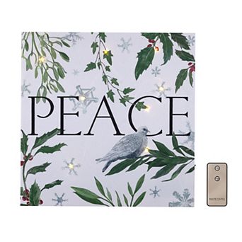 LumaBase Battery Operated Peace Lighted Wall Art