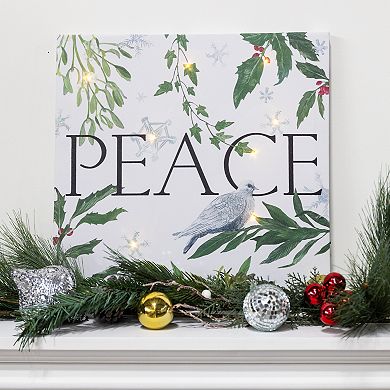LumaBase Battery Operated Peace Lighted Wall Art