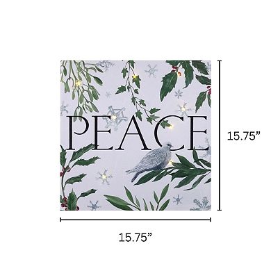 LumaBase Battery Operated Peace Lighted Wall Art
