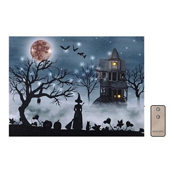 LumaBase Battery Operated Halloween Night Lighted Wall Art