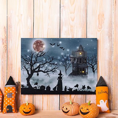 LumaBase Battery Operated Halloween Night Lighted Wall Art