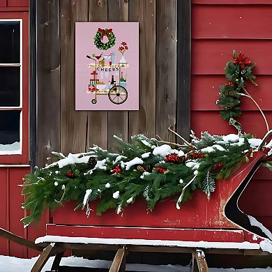 LumaBase Battery Operated Holiday Cart Lighted Wall Art