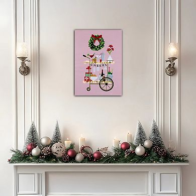 LumaBase Battery Operated Holiday Cart Lighted Wall Art